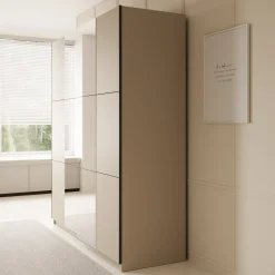 Luce - Kledingkast met schuifdeuren - Beige - 180x55x201 cm