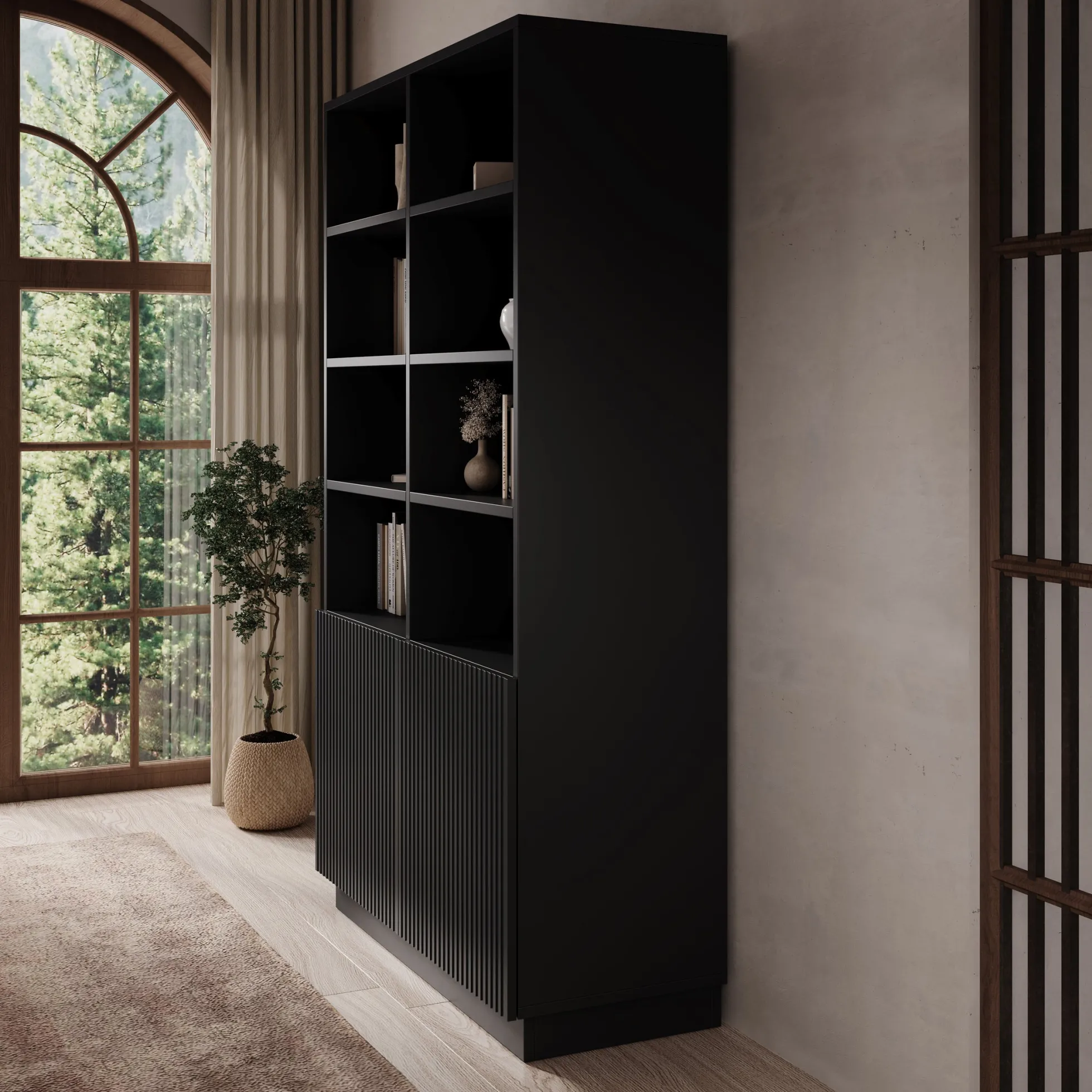 Lucera - Boekenkast - Zwart - 100x42x173 cm