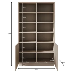 Lucera - Boekenkast - Zwart - 100x42x173 cm