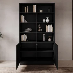 Lucera - Boekenkast - Zwart - 100x42x173 cm