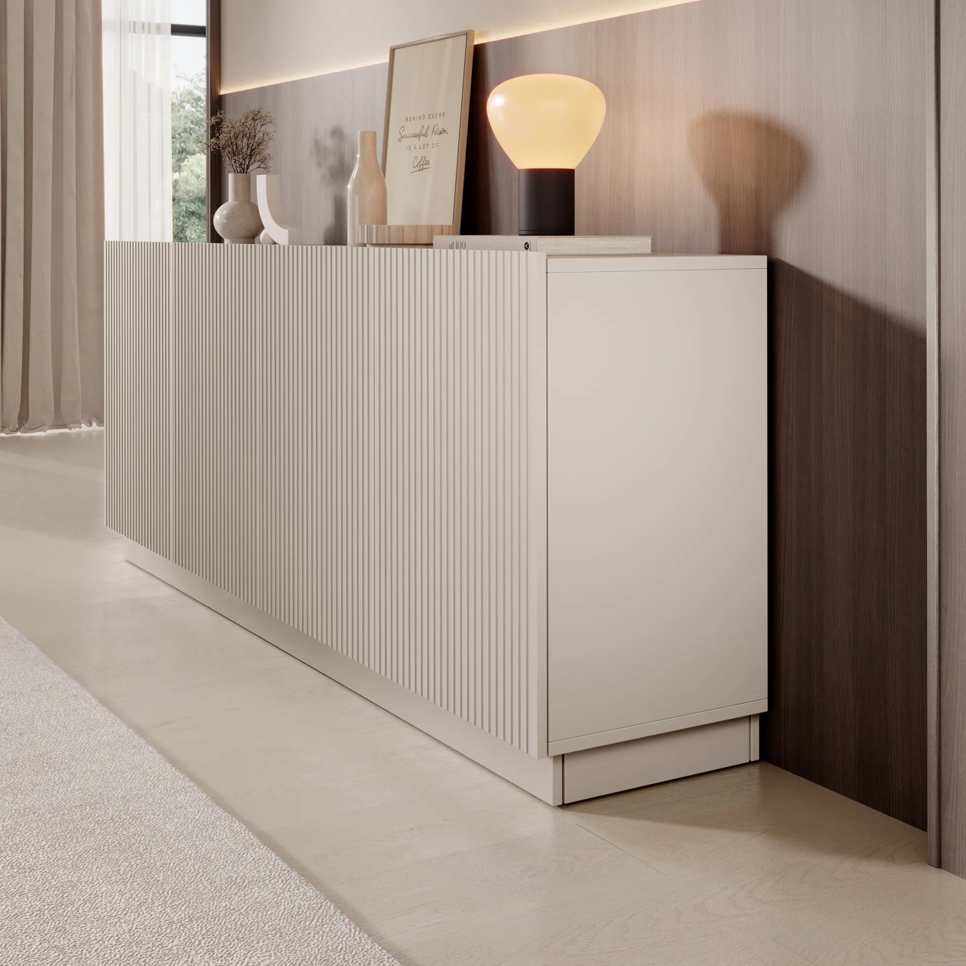 Lucera - Dressoir - Beige - 200x42x78 cm