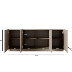 Lucera - Dressoir - Zwart - 200x42x78 cm