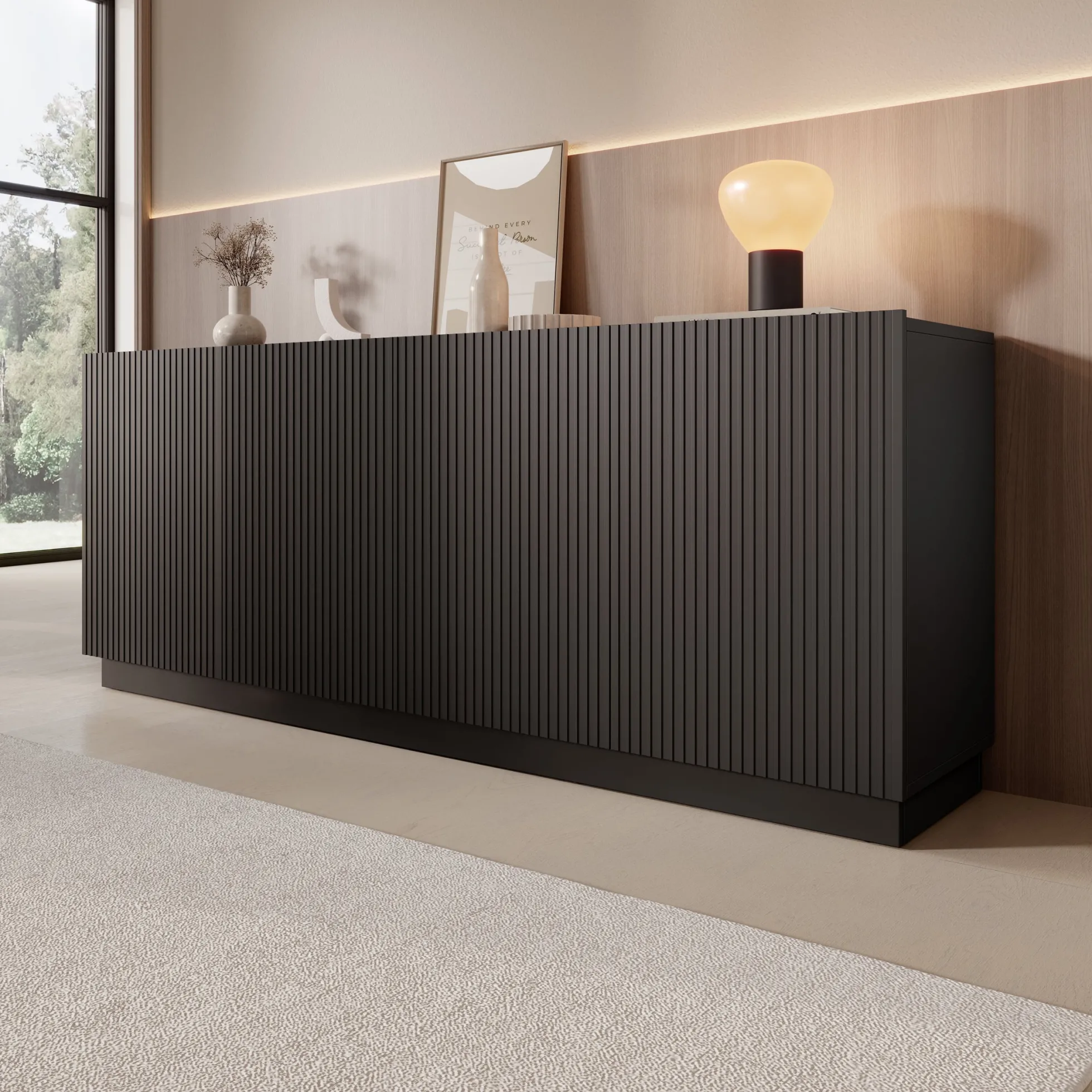 Lucera - Dressoir - Zwart - 200x42x78 cm