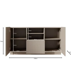 Lucera - Dressoir - Zwart - 150x42x78 cm
