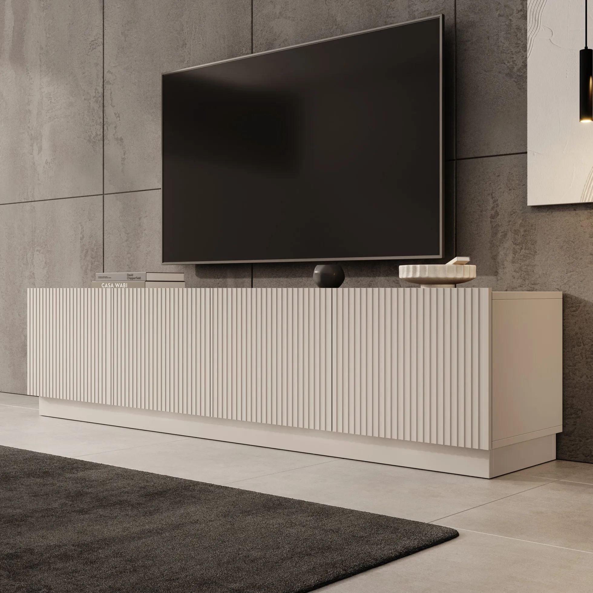Lucera - TV-Meubel - Beige - 200x42x48 cm