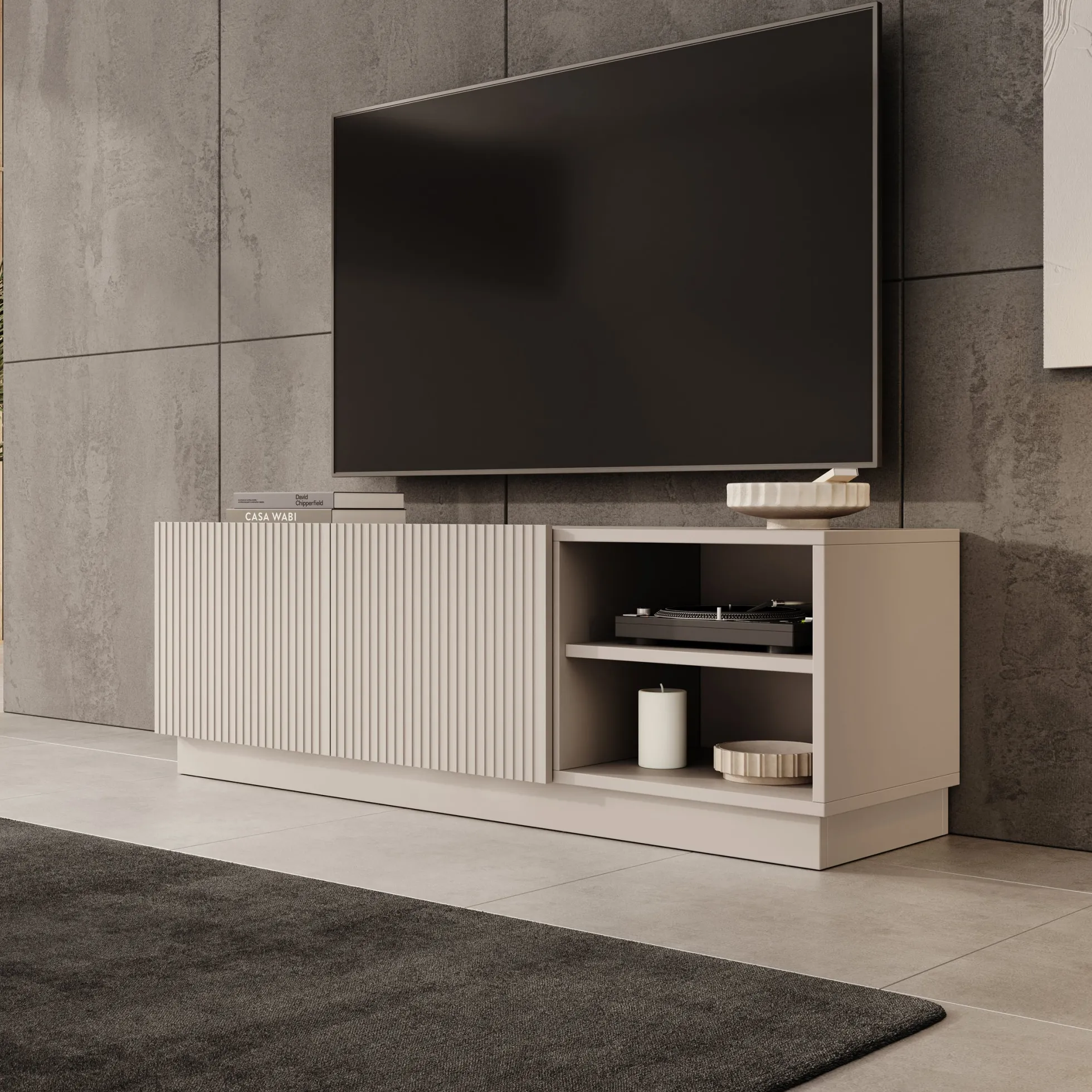 Lucera - TV-Meubel - Beige - 150x42x48 cm