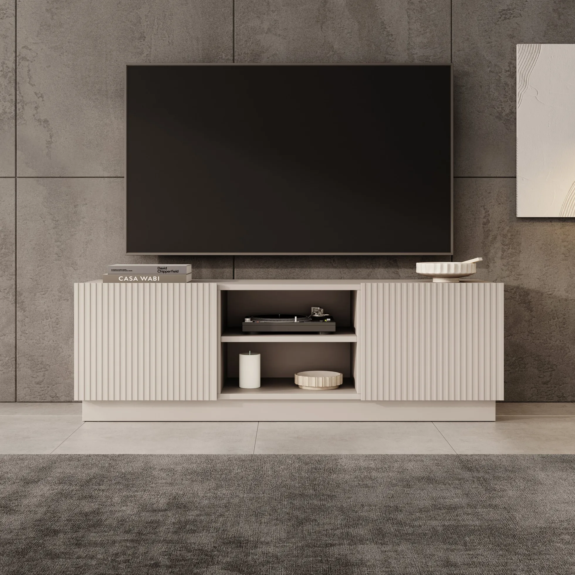 Lucera - TV-Meubel - Beige - 150x42x48 cm