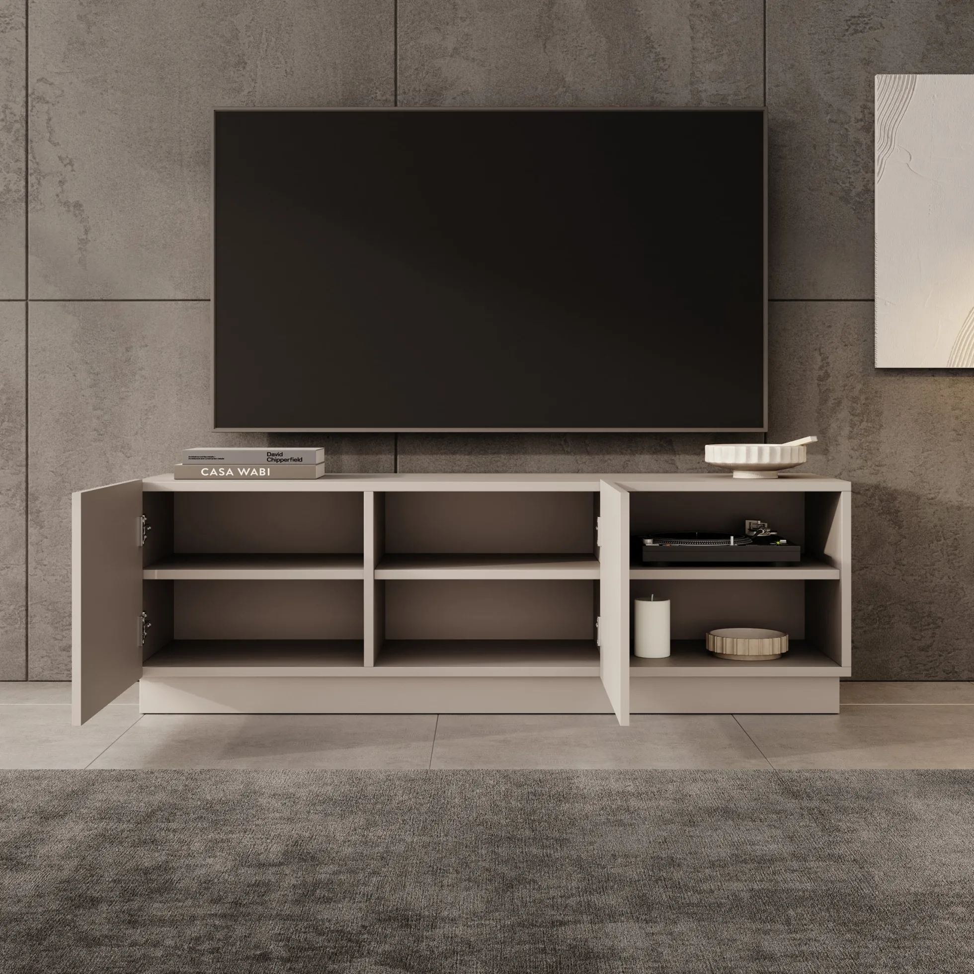 Lucera - TV-Meubel - Beige - 150x42x48 cm