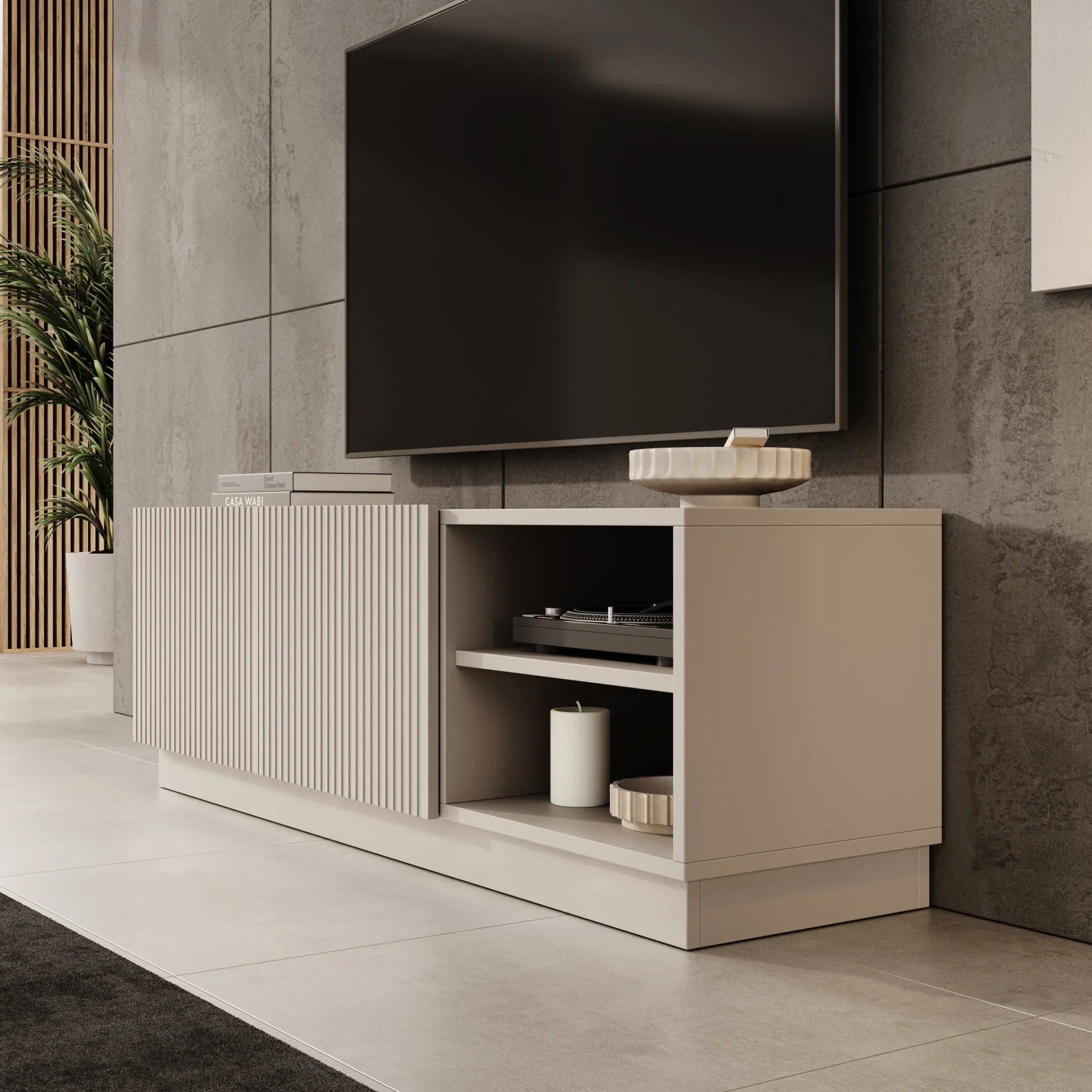 Lucera - TV-Meubel - Beige - 150x42x48 cm