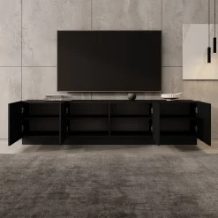 Lucera - TV-Meubel - Zwart - 200x42x48 cm