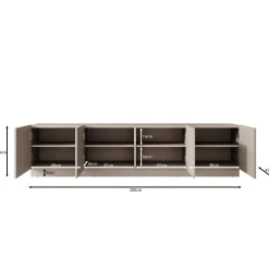 Lucera - TV-Meubel - Zwart - 200x42x48 cm