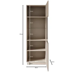 Lucera - Vitrinekast - Zwart - 60x42x178 cm