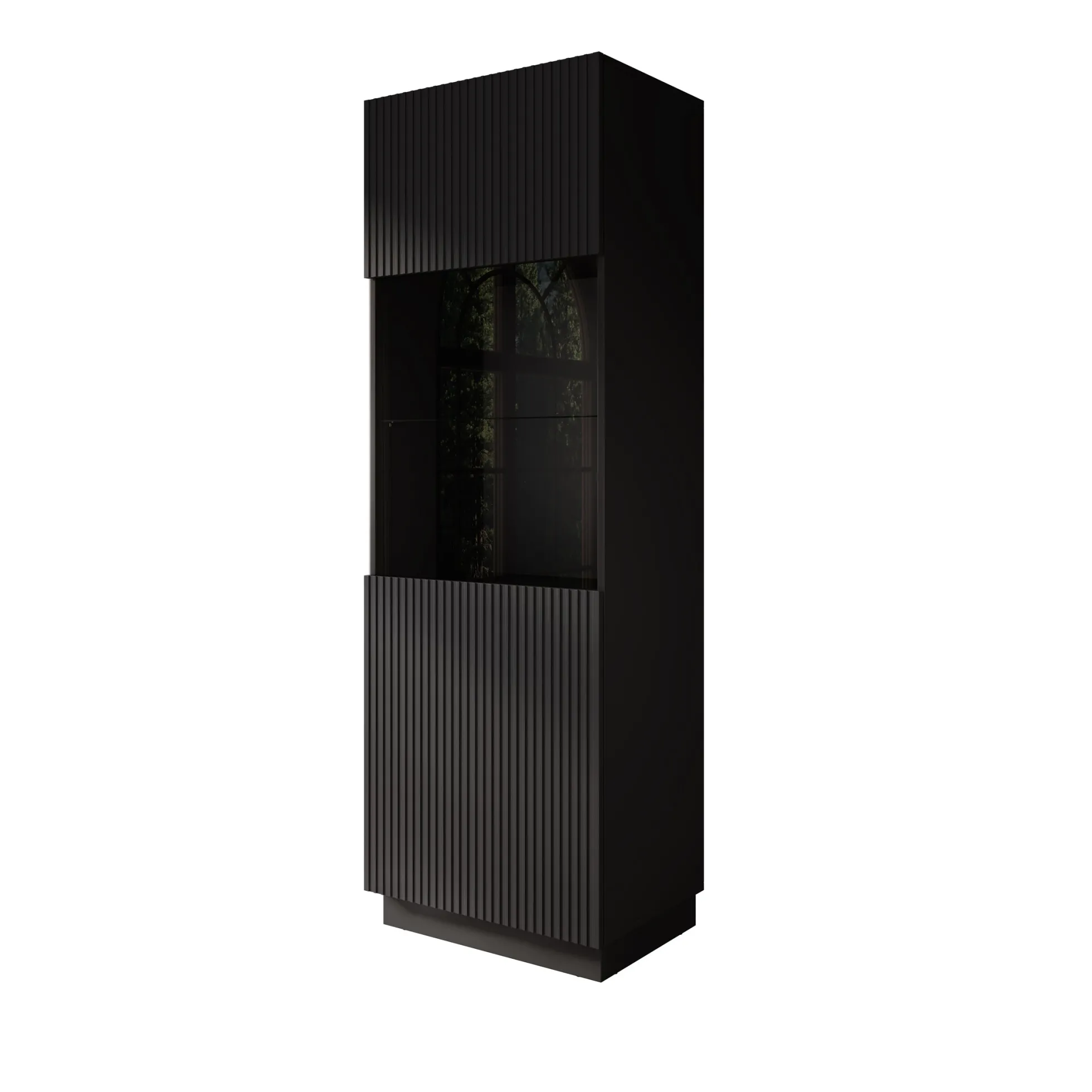Lucera - Vitrinekast - Zwart - 60x42x178 cm