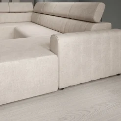 Lumae - Hoekbank 6-zits met chaise longue - Stof beige - Rechts