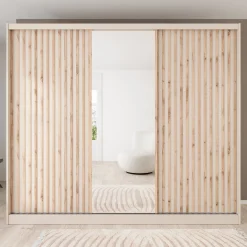 Lumivera - Kledingkast met schuifdeuren - Beige - 250x60x215