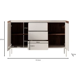 Lux - Dressoir - Zwart - 142x40x83 cm