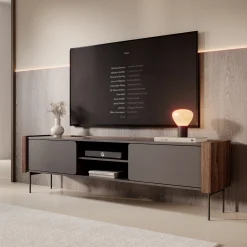 Lux - TV-Meubel - Zwart - 180x39x52 cm