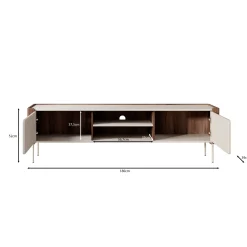 Lux - TV-Meubel - Zwart - 180x39x52 cm