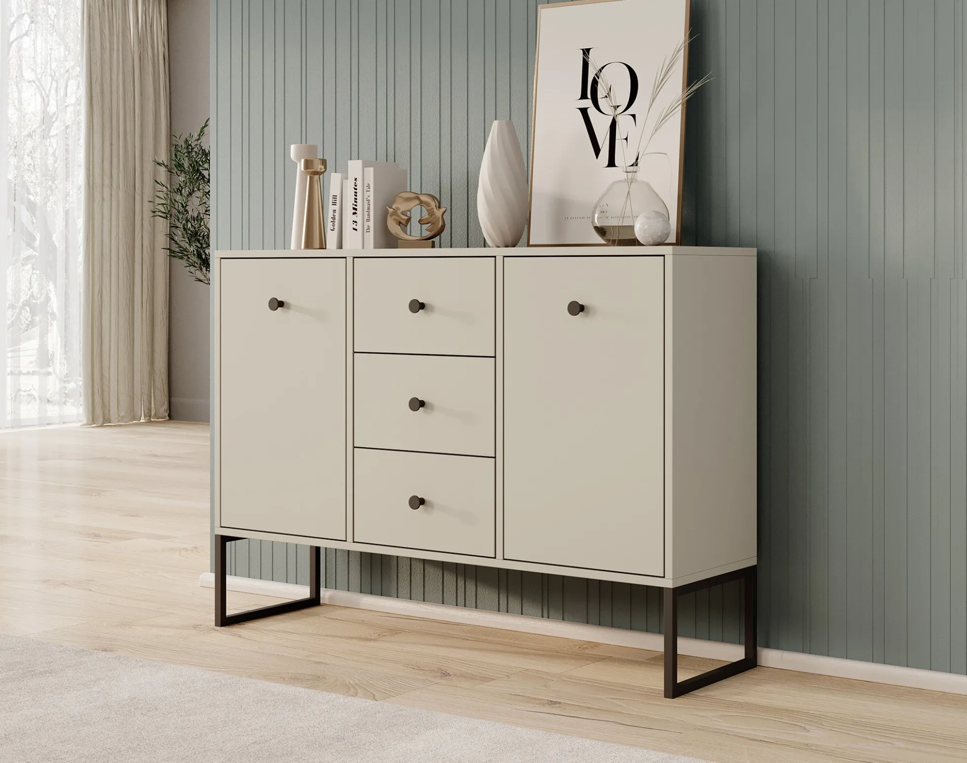 Lyndall 2 - Dressoir - Beige - 115x33x82 cm