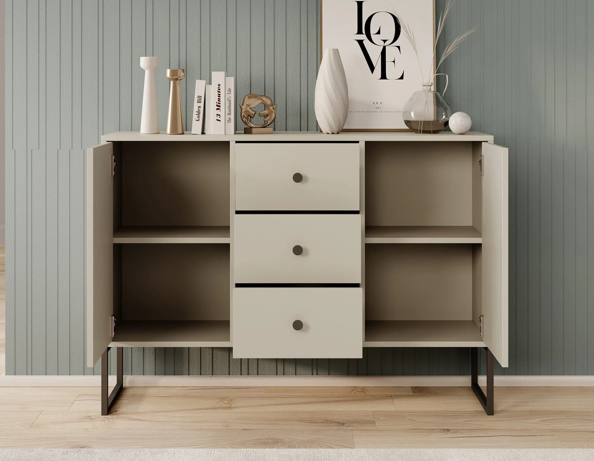 Lyndall 2 - Dressoir - Beige - 115x33x82 cm