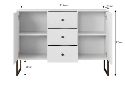 Lyndall 2 - Dressoir - Wit - 115x33x82 cm