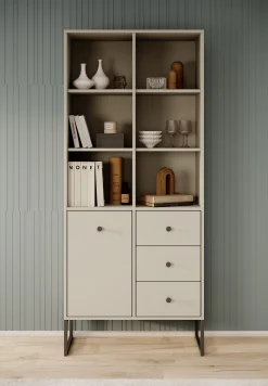 Lyndall - Boekenkast - Beige - 77x33x180 cm
