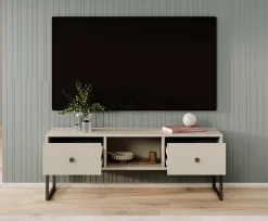 Lyndall - TV-Meubel met 2 lades - Beige - 115 cm
