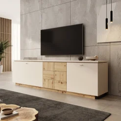 Lynora - TV-Meubel - Beige - 225x42x58 cm