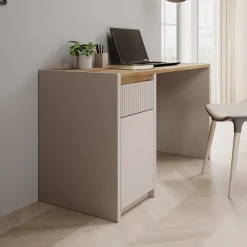 Lynwood - Bureau - Eikenpatroon/Beige - 130x52x72 cm