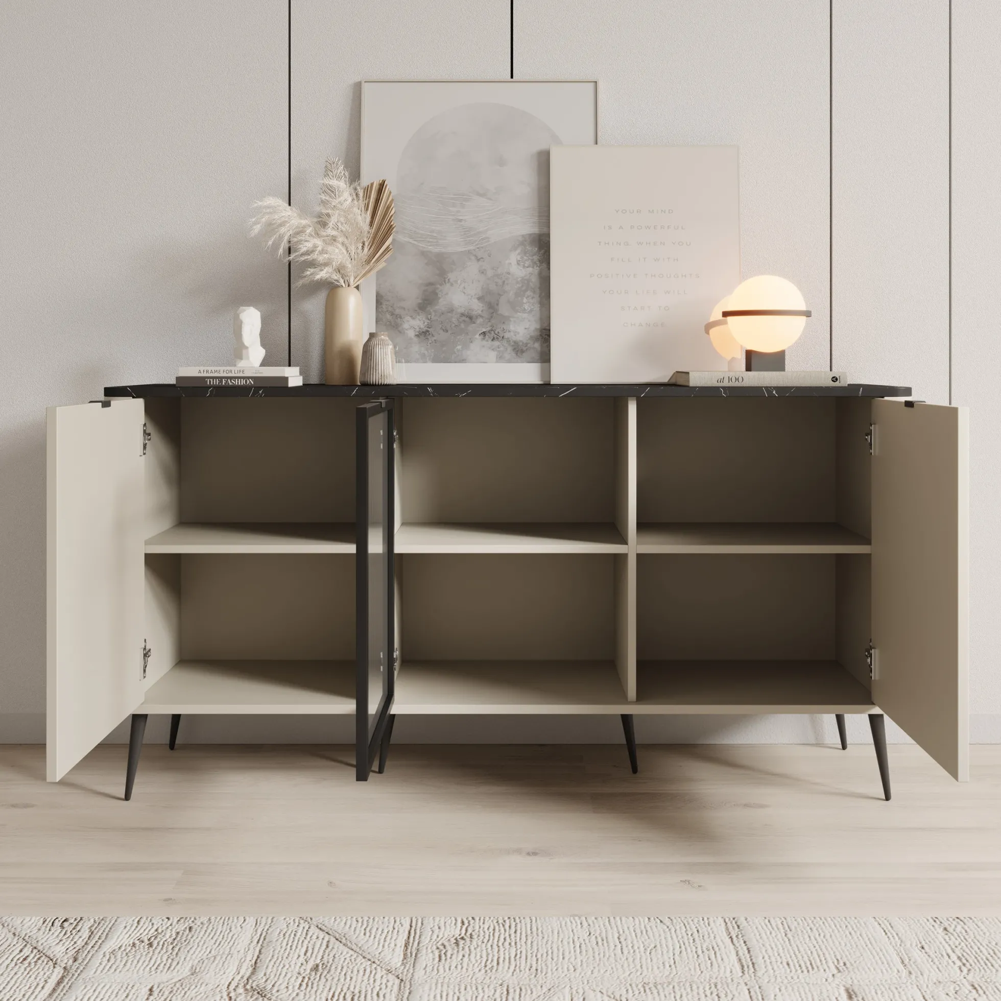 Mace 3 - Dressoir - Beige - 160x40x82 cm
