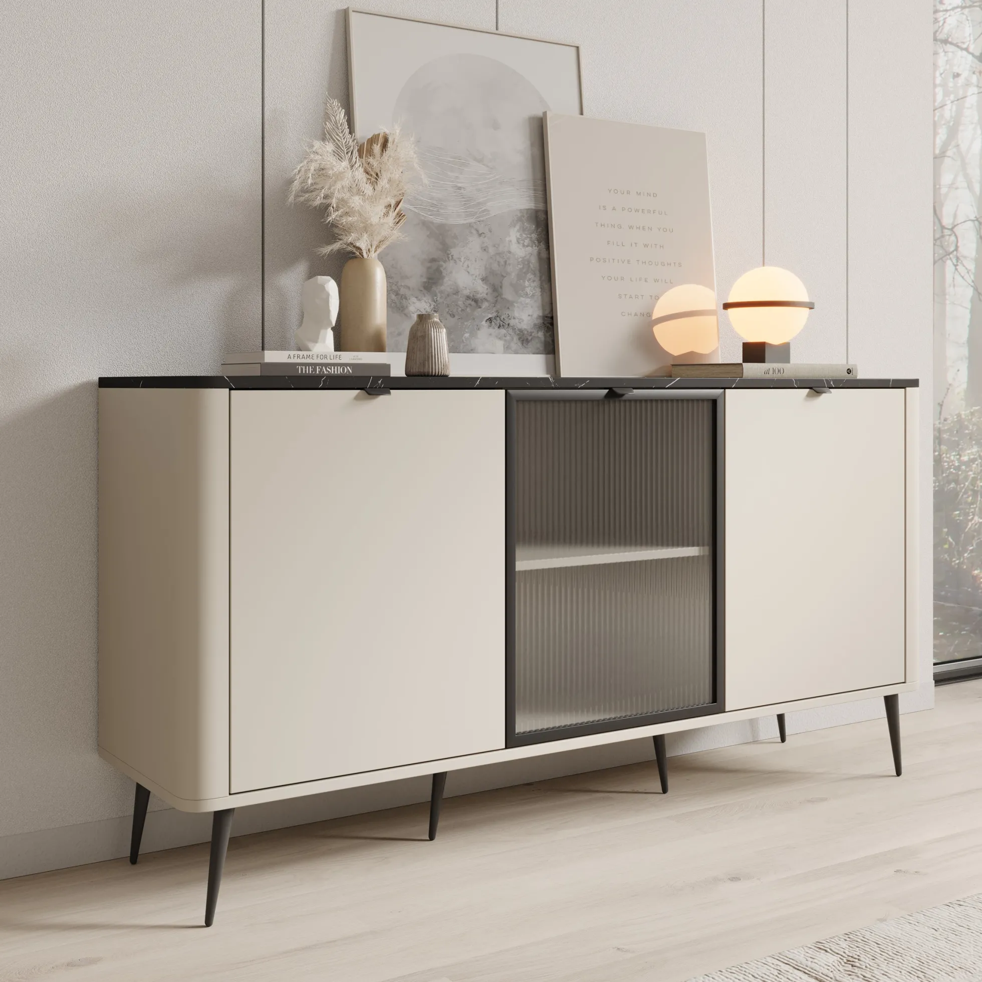 Mace 3 - Dressoir - Beige - 160x40x82 cm