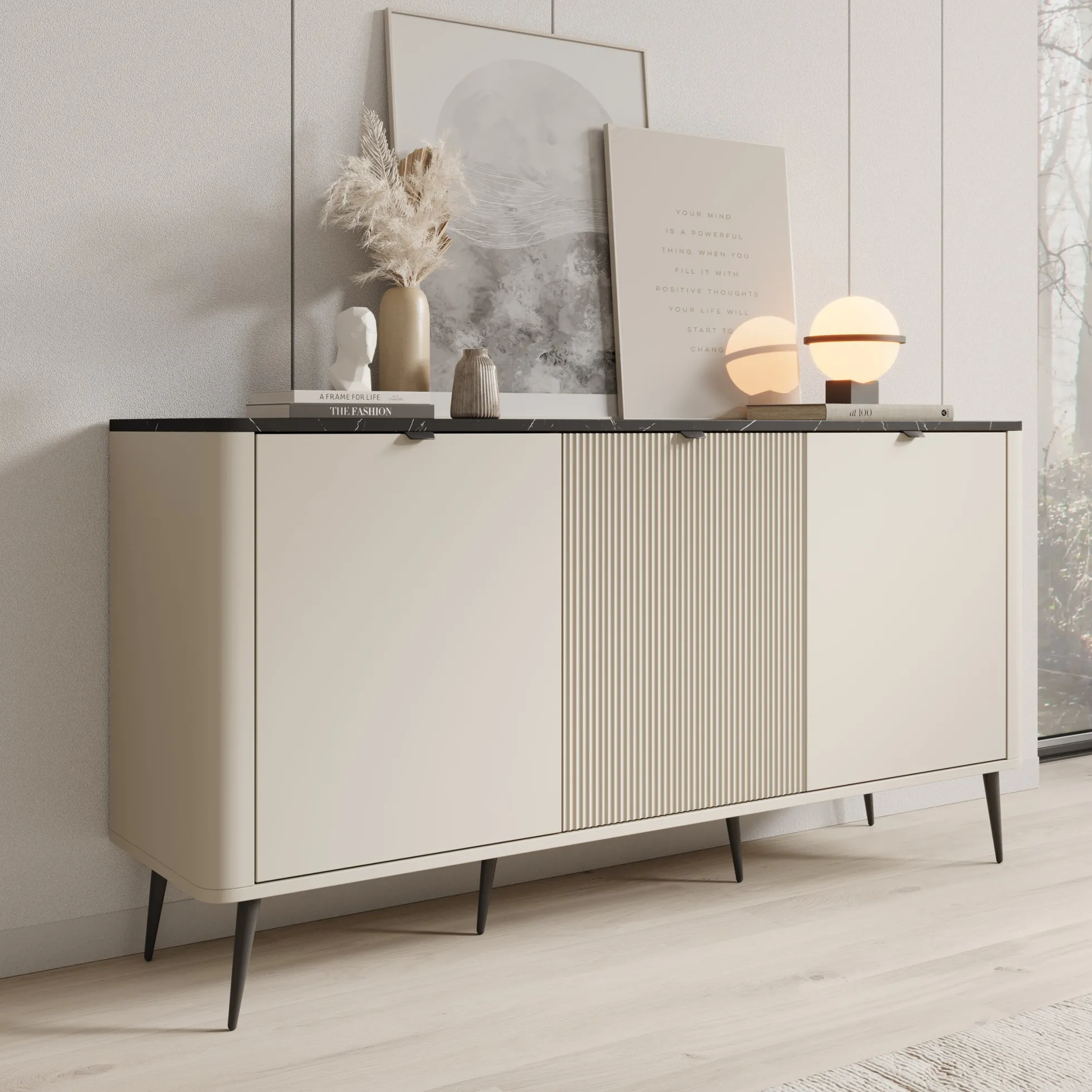 Mace - Dressoir - Beige - 160x40x82 cm