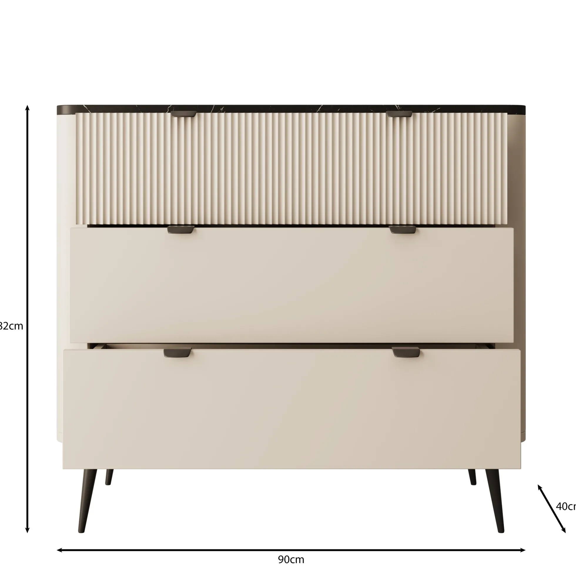 Mace - Ladekast - Beige - 90x40x82 cm