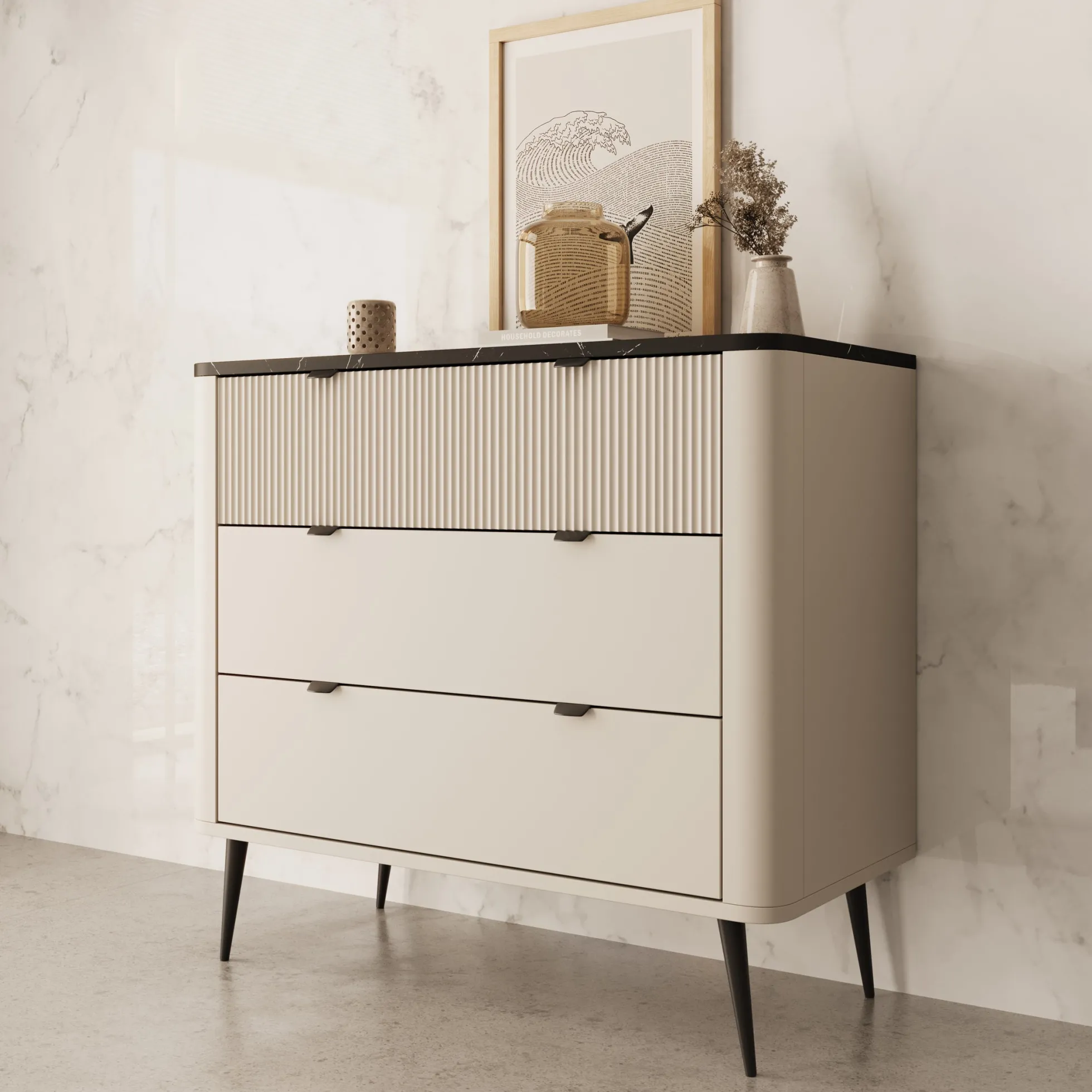 Mace - Ladekast - Beige - 90x40x82 cm