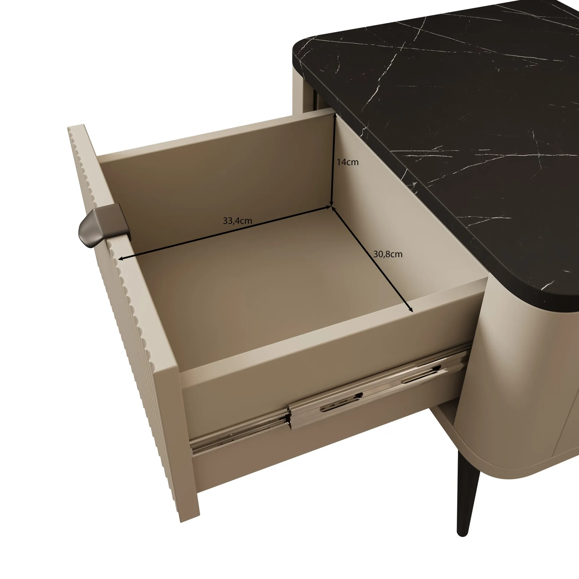 Mace - Nachtkastje - Beige - 50x40x42 cm