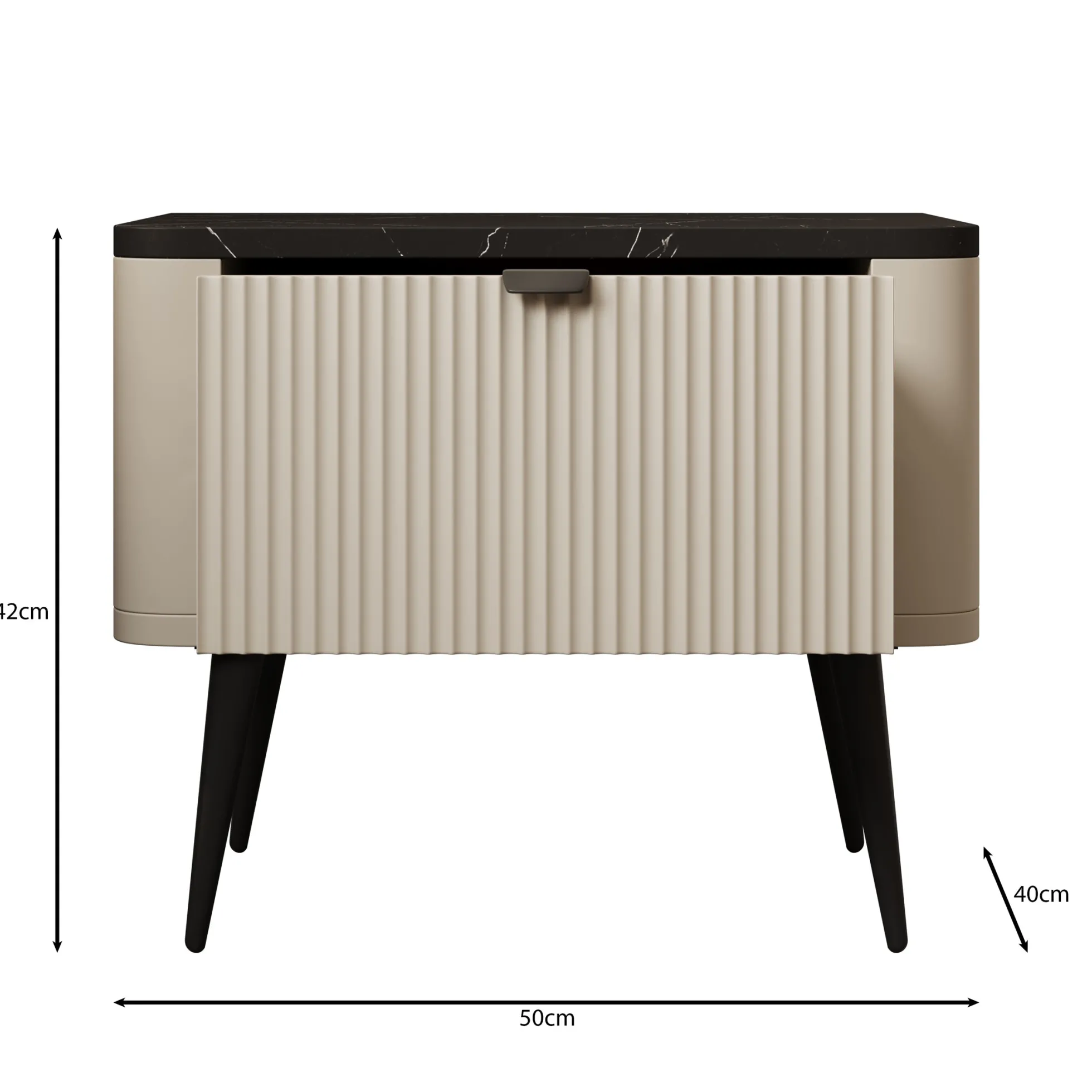 Mace - Nachtkastje - Beige - 50x40x42 cm