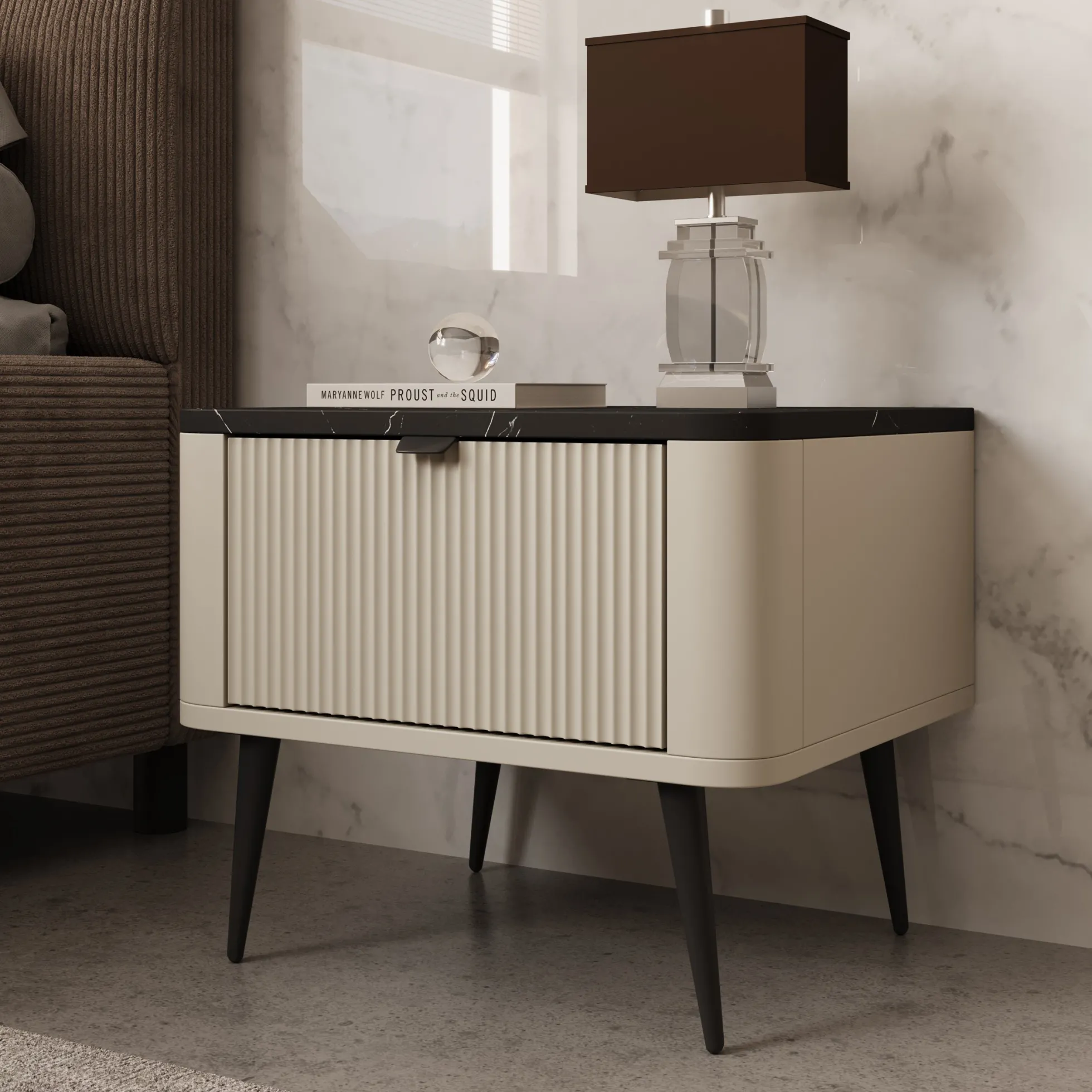 Mace - Nachtkastje - Beige - 50x40x42 cm