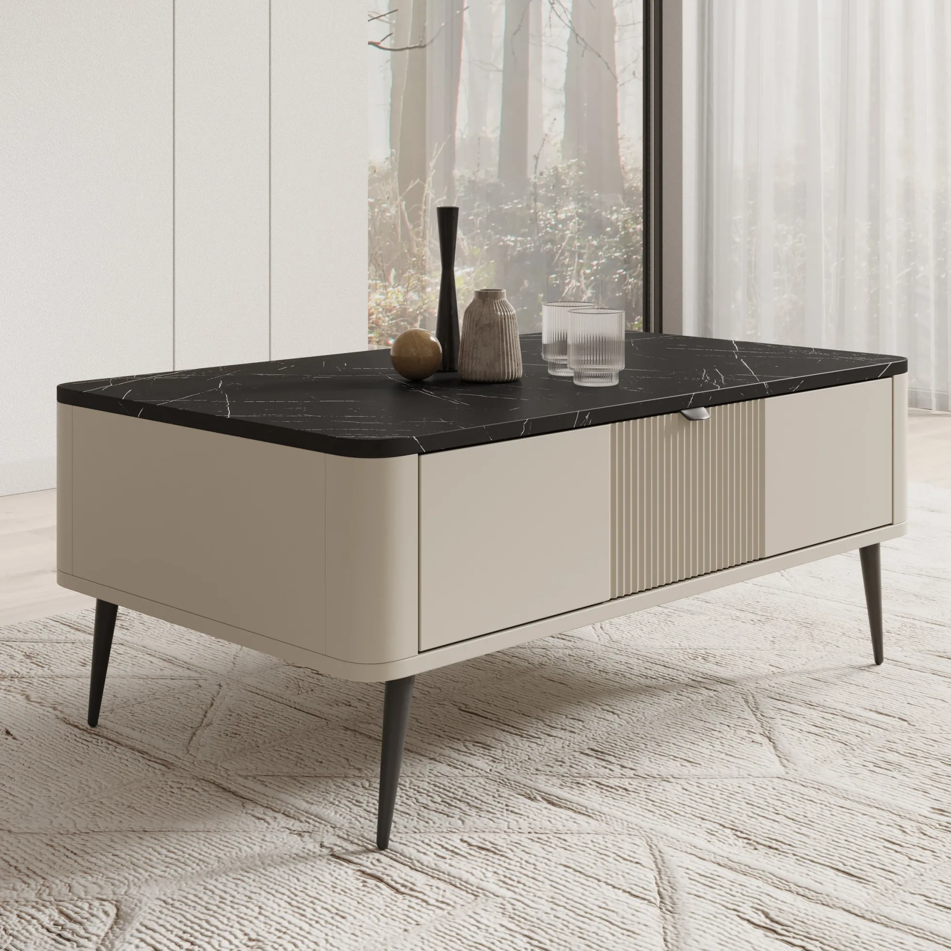 Mace - Salontafel - Beige - 100x60x42 cm