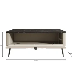 Mace - Salontafel - Beige - 100x60x42 cm