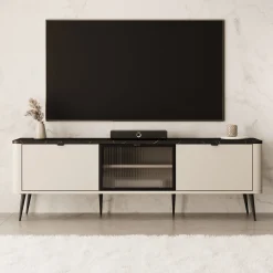 Mace - TV-Meubel - Beige - 160x40x52 cm