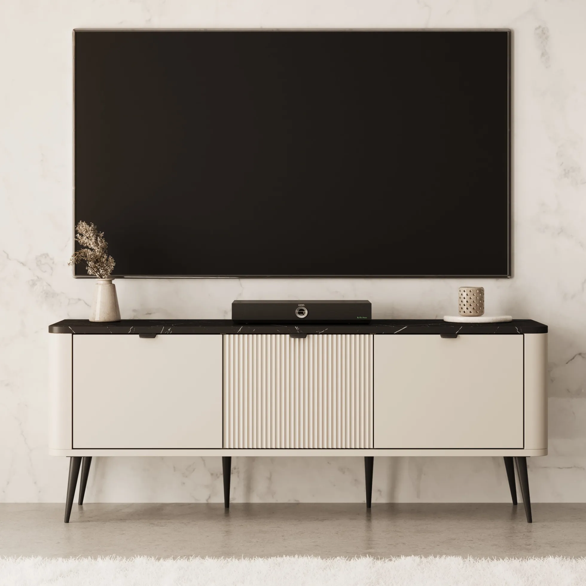 Mace - TV-Meubel - Beige - 130x40x52 cm