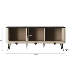Mace - TV-Meubel - Beige - 130x40x52 cm