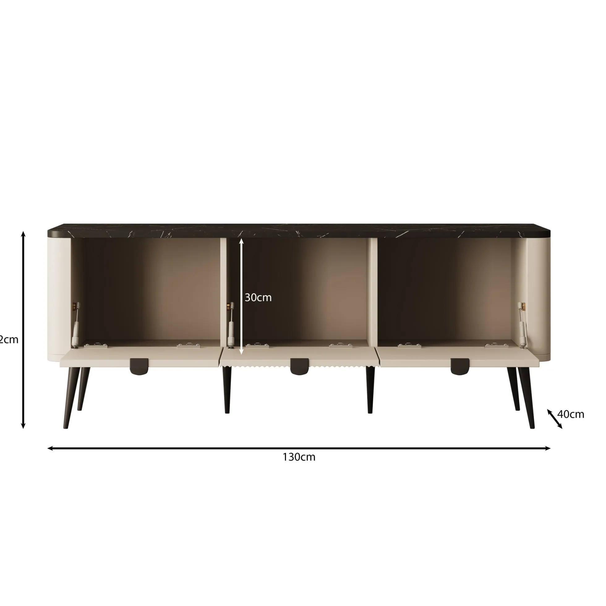 Mace - TV-Meubel - Beige - 130x40x52 cm