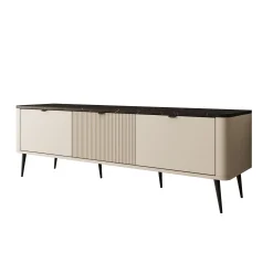 Mace - TV-Meubel met 3 deuren - Beige - 160x40x52 cm