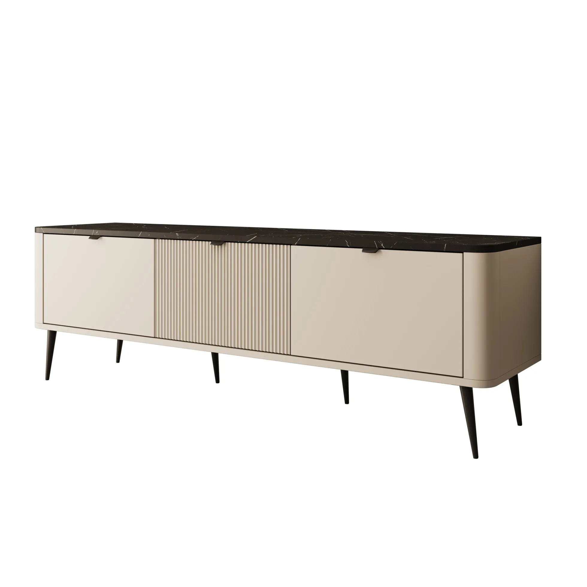 Mace - TV-Meubel met 3 deuren - Beige - 160x40x52 cm