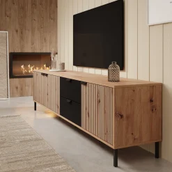 Malaika - TV-Meubel - Eiken - 208x40x54 cm