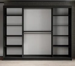 Malavi 2 - Kledingkast met schuifdeuren - Zwart - 250x62x200 cm