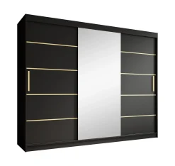 Malavi 2 - Kledingkast met schuifdeuren - Zwart - 250x62x200 cm