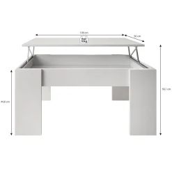 Malia - Salontafel met opbergruimte - Eiken - 100x56x45 cm