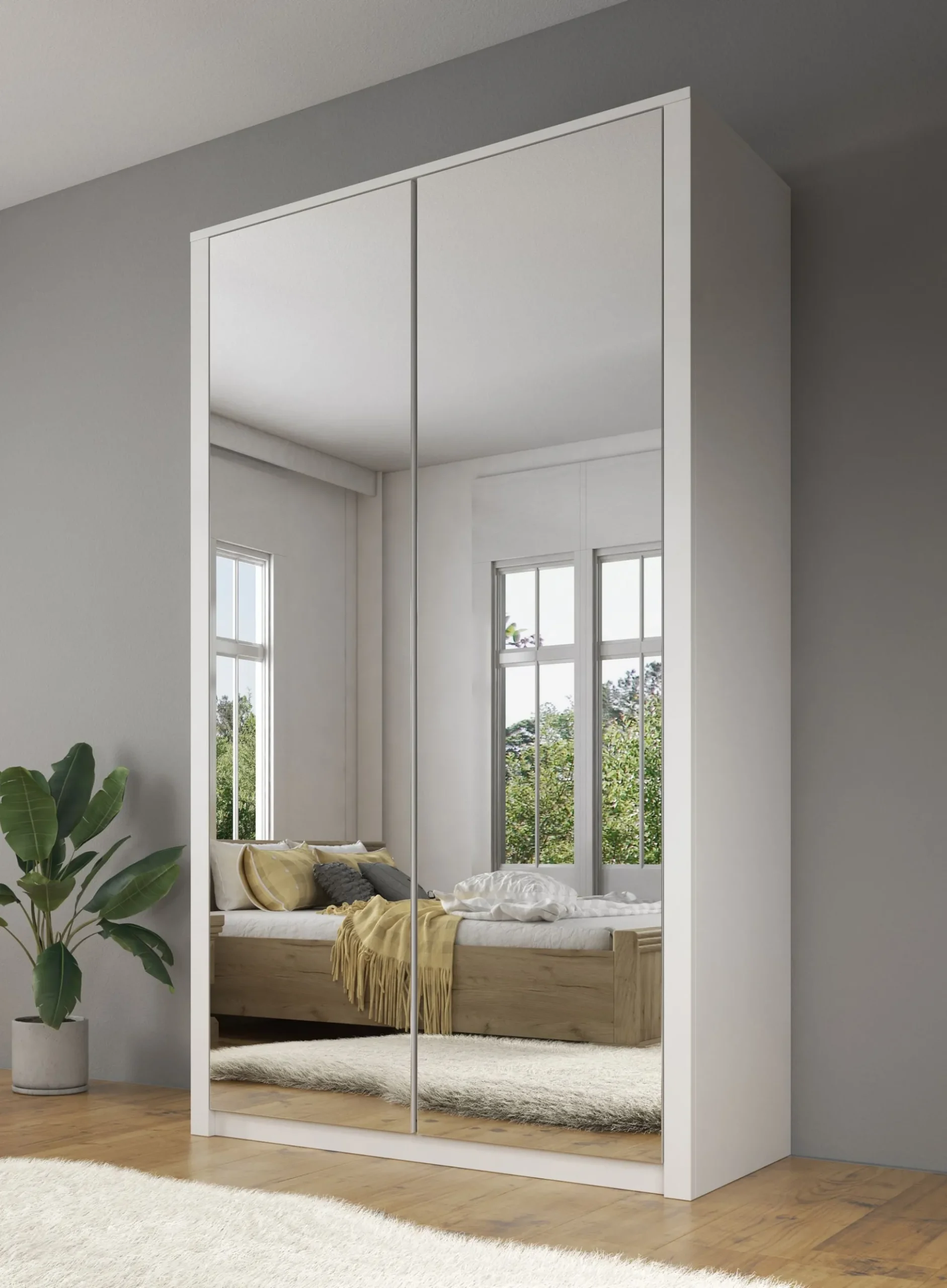 Malibu - Kledingkast 2-deurs - Wit - 113x53x197 cm
